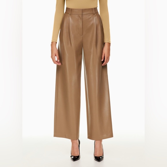 Aritzia Babaton Pleated Pant Vegan Leather - 6 - Picture 2 of 10